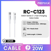 REMAX - RC-C123 C-L Dofon Series Type-C To Lightning Fast Charging Data Cable ( 20W ) - White