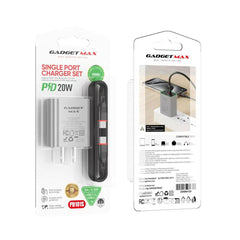 GADGET MAX - PD101S 20W PD Type-C Charger Set - Grey