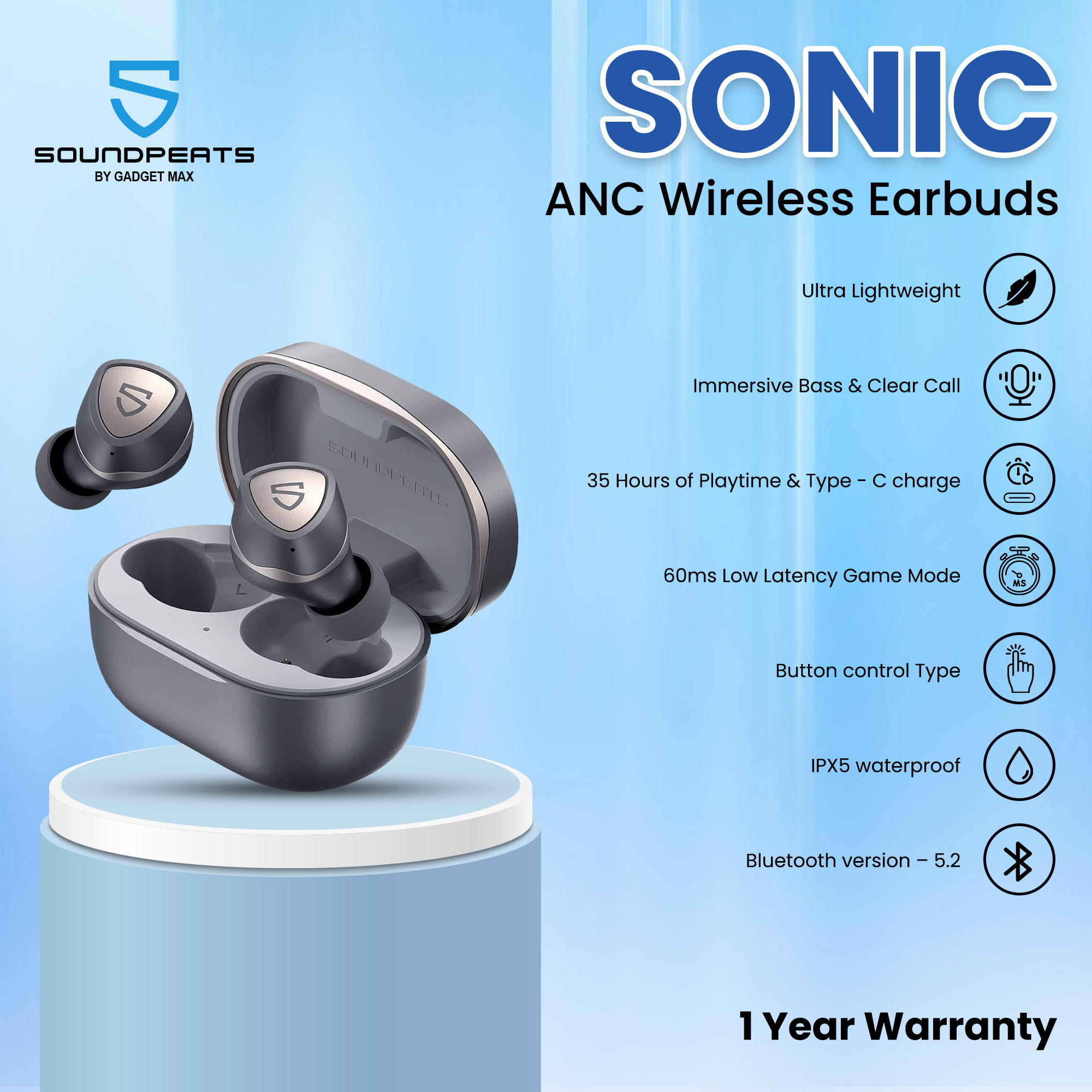 SoundPeats Sonic Bluetooth V5.2 True Wireless Earbuds Remax Online Shop
