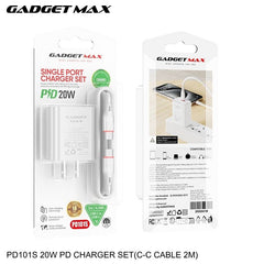 GADGET MAX - PD101S 20W PD Type-C Charger Set - White