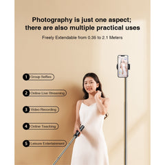 RTAKO - ZP220 Ultra-Wide Angle Selfie Stick - Black