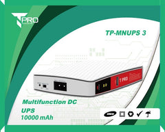 T PRO TP-MNUPS 3 10000mAh MULTIFUNCTION DC UPS (18W) - Black