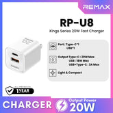REMAX RP-U8 King Series 20W A+C Charger - White