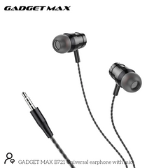 GADGET MAX - B721 3.5mm In-Ear Universal Buddy Wired Earphone - Black