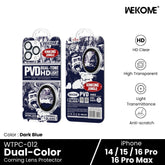 WEKOME - WTPC-012 KinKong Dual-Color Camera Lens Protector - iPhone 14 / 15 / 16 Pro / 16 Pro Max ( Dark Blue )