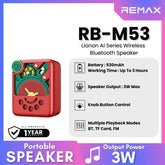 REMAX - RB-M53 Lionon Ai Series Wireless Bluetooth Speaker (3M) - Red