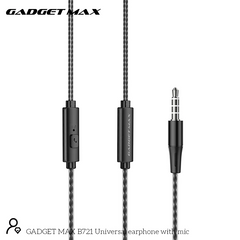 GADGET MAX - B721 3.5mm In-Ear Universal Buddy Wired Earphone - Black