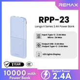REMAX RPP-23 Lango 2 Series 10000mAh Fast Charging Power Bank(2.4A) - Blue