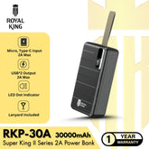 ROYAL KING - RKP-30A 30000mAh Super King II Series Power Bank ( 2A ) - Black
