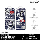 WEKOME - WTPC-012 KinKong Dual-Color Camera Lens Protector - iPhone 17 Pro / 17 Pro Max ( Grey )