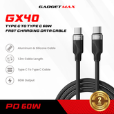 GADGET MAX - GX40 C-C Nobel Series Type-C To Type-C PD Fast Charging Data Cable (60W) - Blue