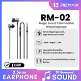 REMAX - RM-02 3.5mm Magic Sound Wired Earphone - Tarnish