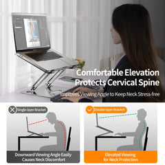 RTAKO - RS-CP75A Dual-Layer Carbon Steel Laptop Stand