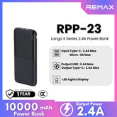 REMAX RPP-23 Lango 2 Series 10000mAh Fast Charging Power Bank(2.4A) - Black