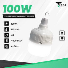 T-PRO - 100W LED Charging Emergency Bulb - White