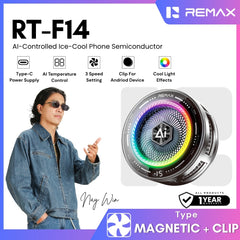 REMAX - RT-F14 AI-Controlled Ice-Cool Phone Cooler - Black