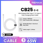 REMAX - CB25 C-C Wind Speed 65W USB To Type-C Fast Charging Data Cable - White