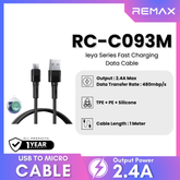REMAX - RC-C093M Leya Series USB to Micro Fast Charging Data Cable (2.4A) - Black