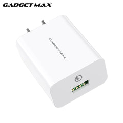 GADGET MAX - GC01 Single USB Port QC 3.0 Charger (18W) - White