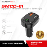 GADGET MAX GMCC-01 ENJOY SERIES FM TRANSMITTER WIRELESS CAR CHARGER (QC-3.0), Bluetooth Car Charger, Wireless Car Charger, FM Transmitter Car Charger