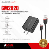 GADGET MAX - GM2020 Micro Cable Quick Charger Set (3A) - White