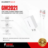 GADGET MAX - GM2021 Type-C Single Port Quick Charger Set ( 3A ) - White