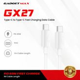 GADGET MAX - GX27 C-C TPE Series Type-C To Type-C Fast Charging Data Cable (60W) - White