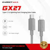 GADGET MAX - GX27 C-L TPE Series Type-C To Lightning Fast Charging Data Cable (27W) - Grey