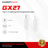 GADGET MAX - GX27 C-L TPE Series Type-C To Lightning Fast Charging Data Cable (27W) - White