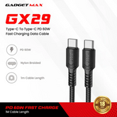 GADGET MAX - GX29 C-C Woven Series Type-C To Type-C Fast Charging Data Cable (60W) - Black