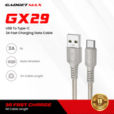 GADGET MAX - GX29 Woven Series USB To Type-C Fast Charging Data Cable (3A) - Grey