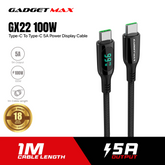 GADGET MAX GX22 100W TYPE C TO TYPE C 5A POWER DISPLAY CABLE (100W)(5A), Type-C to Type-C 100W Cable, 5A Cable