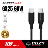 GADGET MAX GX25 60W TYPE C TO TYPE C 3A MAX COZY SILCONE CABLE (1M)(60W) - WHITE