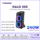 TRONSMART - HALO 300 Portable Party Speaker (240W) - Black