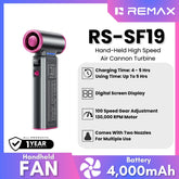 REMAX - RS-SF19 Hand-Held High-Speed 130,000 RPM Turbine Air Cannon Handheld Fan - Purple