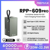 REMAX - RPP-609 PRO 60000mAh Container Series PD+QC Fast Charging Power Bank ( 20W+22.5W ) - Green