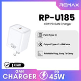 REMAX - RP-U185 PD GAN Charger (45W) - White