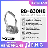 REMAX - RB-830HB Retro Wireless Portable Headphone - Silver
