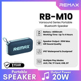 REMAX - RB-M10 Lighting Portable Wireless Bluetooth Speaker (20W) - Blue