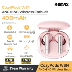 REMAX COZYPODS W8N Vansiang Series ANC+ENC Earbuds For Music & Call(PINK)