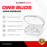 GADGET MAX - OWS-01 Open WIreless Bluetooth Earbuds - White