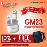 GADGET MAX - GM23 Tiny Cube Bluetooth Wireless Earbuds - White