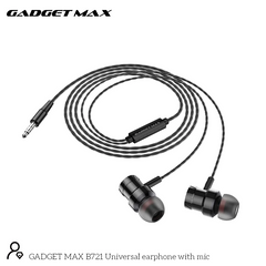 GADGET MAX - B721 3.5mm In-Ear Universal Buddy Wired Earphone - Black