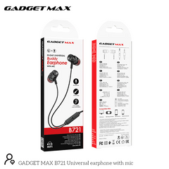 GADGET MAX - B721 3.5mm In-Ear Universal Buddy Wired Earphone - Black