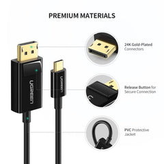 UGREEN - MM139 Type-C to DP Cable (1.5M) - Black