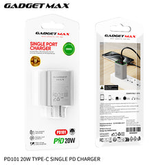 GADGET MAX - PD101 20W PD Type- C Charger - Grey