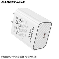 GADGET MAX - PD101 20W PD Type- C Charger - White