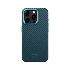PITAKA iPhone 15 Pro MagEZ Case 4 (Black/Blue Twill)1500D