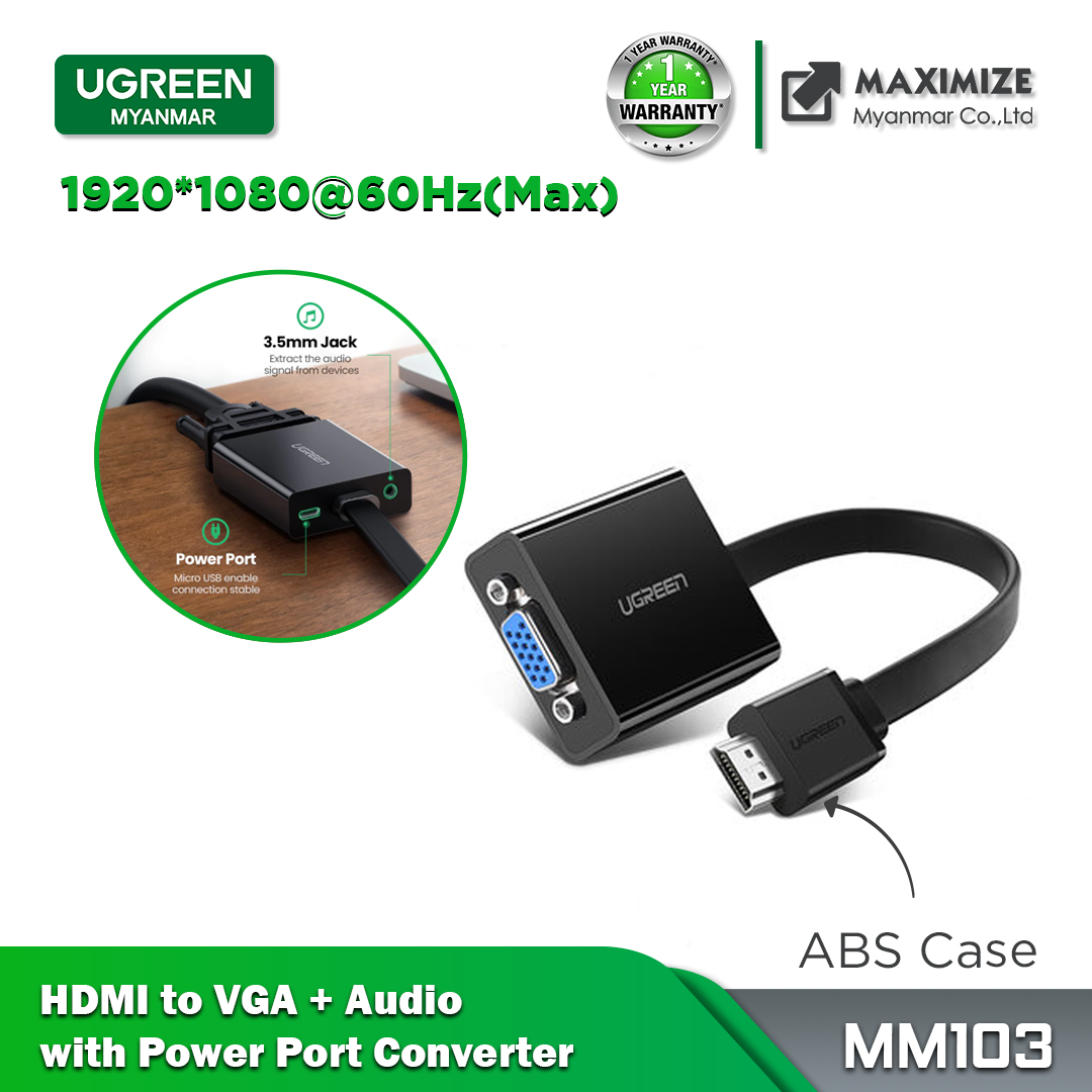 UGREEN Active HDMI to VGA Adapter, 40248