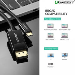 UGREEN MM139 USB TYPE-C TO DP CABLE (1.5M), Type-C to DP Cable, Display Port Cable - Black